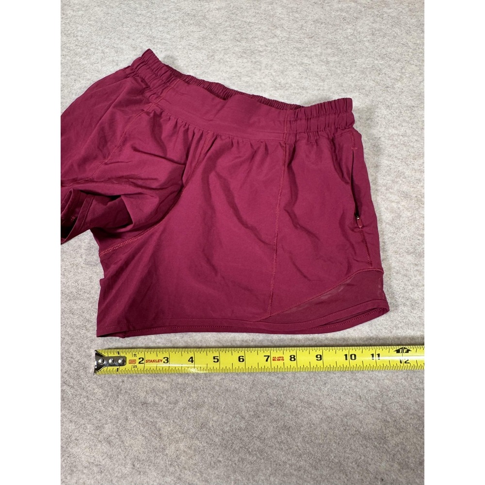 Lululemon Running Shorts Womens 4 Purple Lined Zip Pocket Mesh 3 In Split Hem - Picture 15 of 15